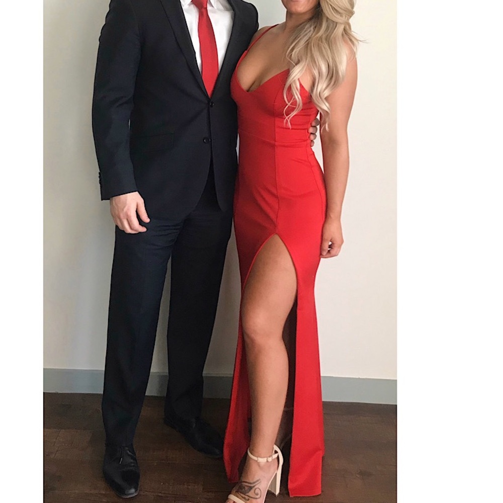 Red formal dress